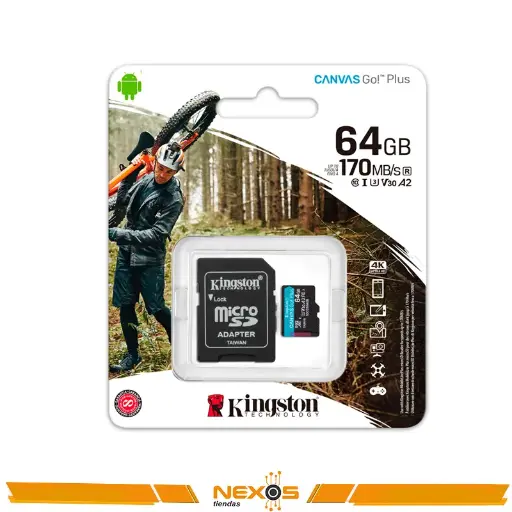 [111151788] MEMORIA FLASH MICROSDXC KINGSTON CANVAS GO! PLUS 64GB CON ADAPTADOR SD