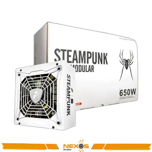 [111111111587] FUENTE DE PODER 1STPLAYER PS-650AX 650W STEAMPUNK FULL MODULAR LED 80 PLUS SILVER BLANCO