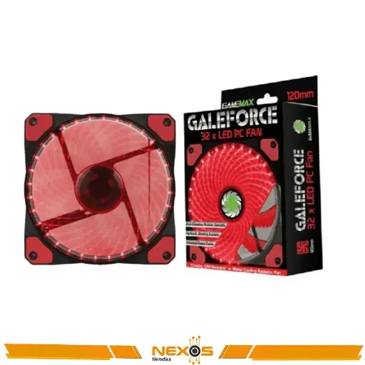 [1111111242] COOLER GAMEMAX GALEFORCE 32 x LED ROJO FAN PC 12CM