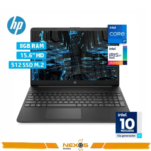 [1111111348] LAPTOP HP 15-DY5011LA INTEL CORE I7-1255U RAM 8GB DDR4 2400MHz SSD 512GB NVMe Intel Iris X 15,6" HD(1366X768) PLOMO OSCURO