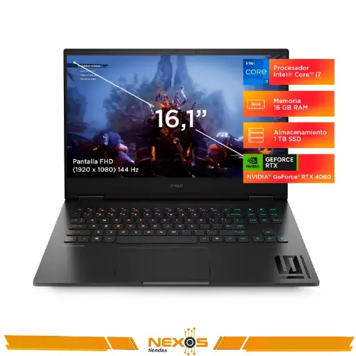 [111111244] LAPTOP HP OMEN 16-WD0000LA INTEL CORE I7-13620H, RAM 16GB DDR5-5200, SSD 1TB M.2, RTX 4060 8GB, (1920X1080)16.1” 