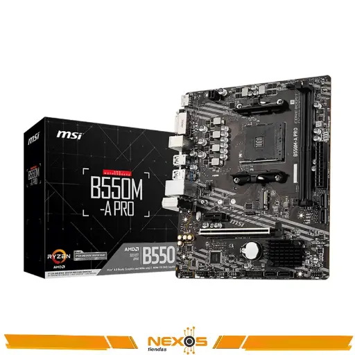 [11111113465] PLACA MADRE MSI B550M-A PRO, AMD B550, AM4, DDR4, HDMI, DVI-D, LAN, USB 3.2 GEN1, M-ATX 