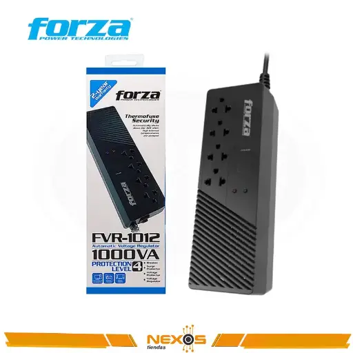 [1111111510] ESTABILIZADOR FORZA FVR-1012 1000VA/500W 220V 4 TOMAS BLACK