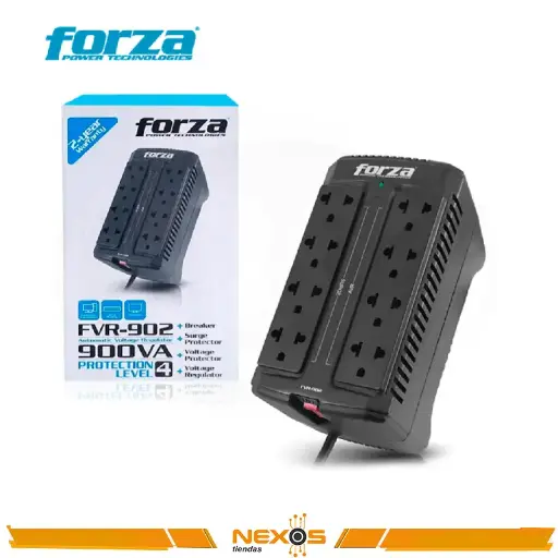 [11111111511] ESTABILIZADOR FORZA FVR-902 900VA/450W 220V 8 TOMAS