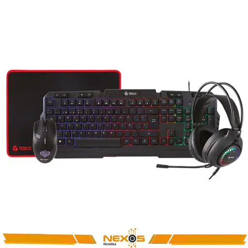 [1111111588] TECLADO TEROS TE-4063N COMBO TECLADO, MOUSE Y AURICULARES 
