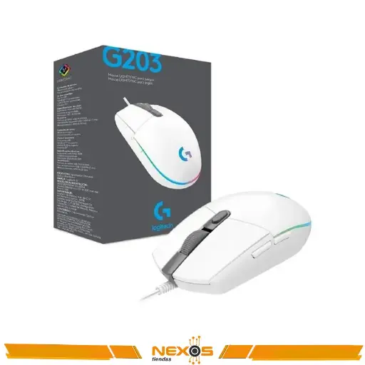 [1111111604] MOUSE LOGITECH G203 LIGHTSYNC RGB 8000 DPI WHITE USB 