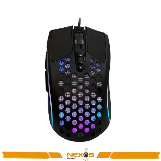 [1111111622] MOUSE TEROS TE-1210G, 7 BOTONES, RGB, NEGRO