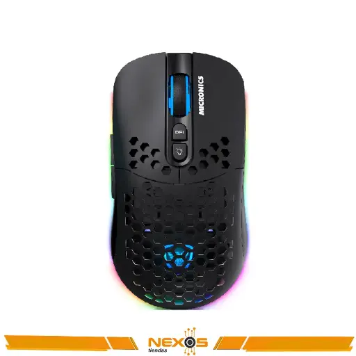 MOUSE MICRONICS WARRIOR RX MIC GM828RX+ GAMER WIFI RECARGABLE RGB 4800DPI