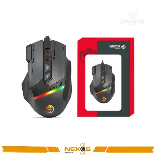 MOUSE CYBERTEL KILLER CBX M600 GAMER USB RGB 8 BOTONES 7200 DPI 