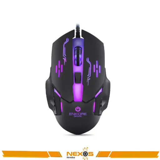 MOUSE ENKORE BRAVIO EKM 313 GAMER USB 7 LEDS 6 BOTONES 3600DPI