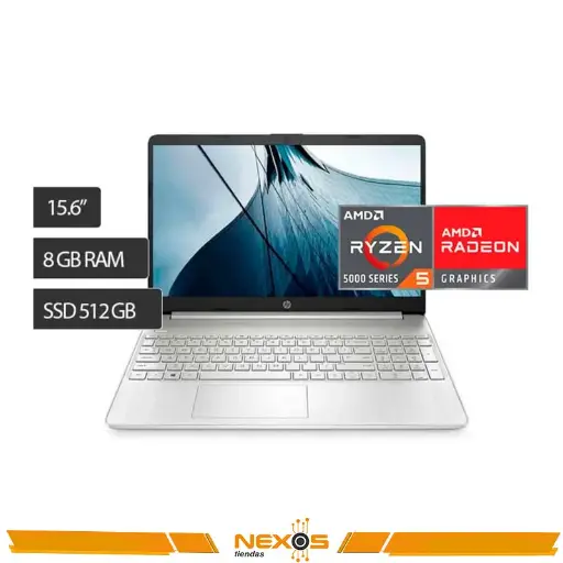 LAPTOP HP 15-EF2507LA, RYZEN 5-5500U 2,1GHZ HASTA 4,0GHZ, RAM 8GB DDR4 3200MHz, SSD 512GB,15.6”