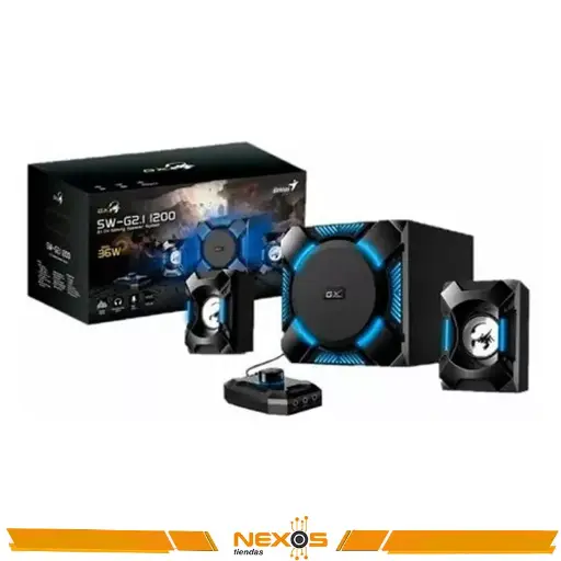 [1111111750] PARLANTE GENIUS GX SW-G2.1 1200 36W RMS 3.5MM NNET COLOR NEGRO