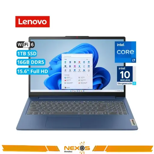 [1111111751] LAPTOP LENOVO IDEAPAD SLIM 3 15IRH8, INTEL I7-13620H 2.40/4.90GHz, RAM 16GB DDR5-4800MHZ, SSD 1TB M.2, (1920 x 1080) 15.6”