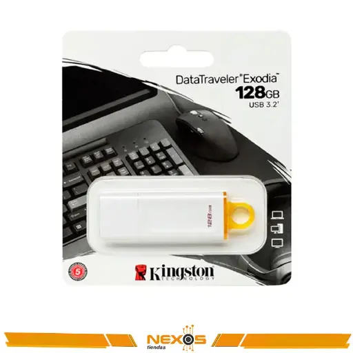 MEMORIA USB KINGSTON 128GB DATATRAVELER EXODIA 3.2 BLANCO