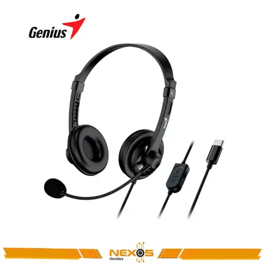 AUDIFONO C/MICROF. GENIUS HS-230U USB-C BLACK