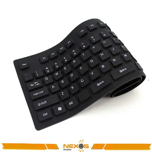 TECLADO FLEXIBLE KEYBOARD WB-86 PARA PC PORTÁTIL ALFABÉTICO SANTOFA ELECTRONICS NEGRO