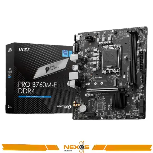 [111111731] PLACA MADRE MSI PRO B760M-E DDR4, CHIPSET INTEL B760, LGA1700, HDMI, VGA, MATX.