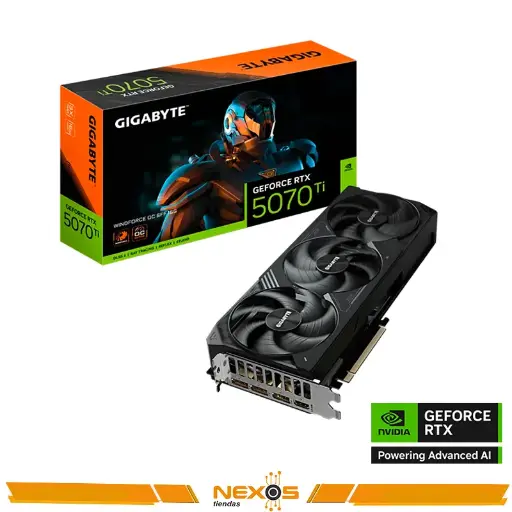 [1111111915] TARJETA DE VIDEO GIGABYTE GEFORCE RTX 5070 Ti WINDFORCE OC SFF, 16 GB GDDR7, PCIe Gen 5.0 