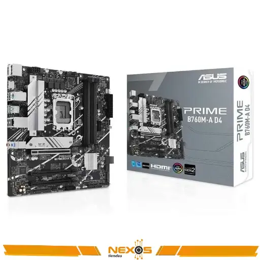 PLACA MADRE ASUS PRIME B760M-A D4 CHIPSET INTEL B760, LGA1700, DDR4, Micro ATX
