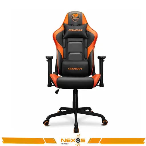SILLA GAMER COUGAR ARMOR ELITE BLACK-ORANGE, SUPPORT 120KG, 2D 