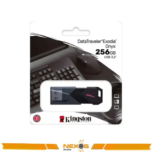[1111111838] MEMORIA USB KINGSTON 256 GB DATATRAVELER EXODIA ONYX USB 3.2 NEGRO