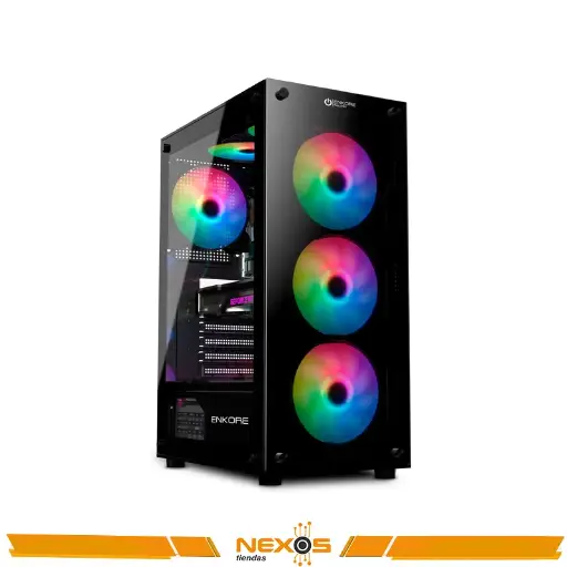 [1111111863] CASE ENKORE FALCON ENK 5000 | NEGRO | 4 FAN 12CM |SIN FUENTE